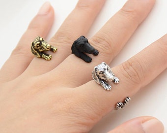 Dog Jewelry Dachshund Ring Adjustable Gold Plated Dog Ring Dachshund Jewelry Wiener Ring Dachshund Owners Gift Gold Sausage Dog Ring