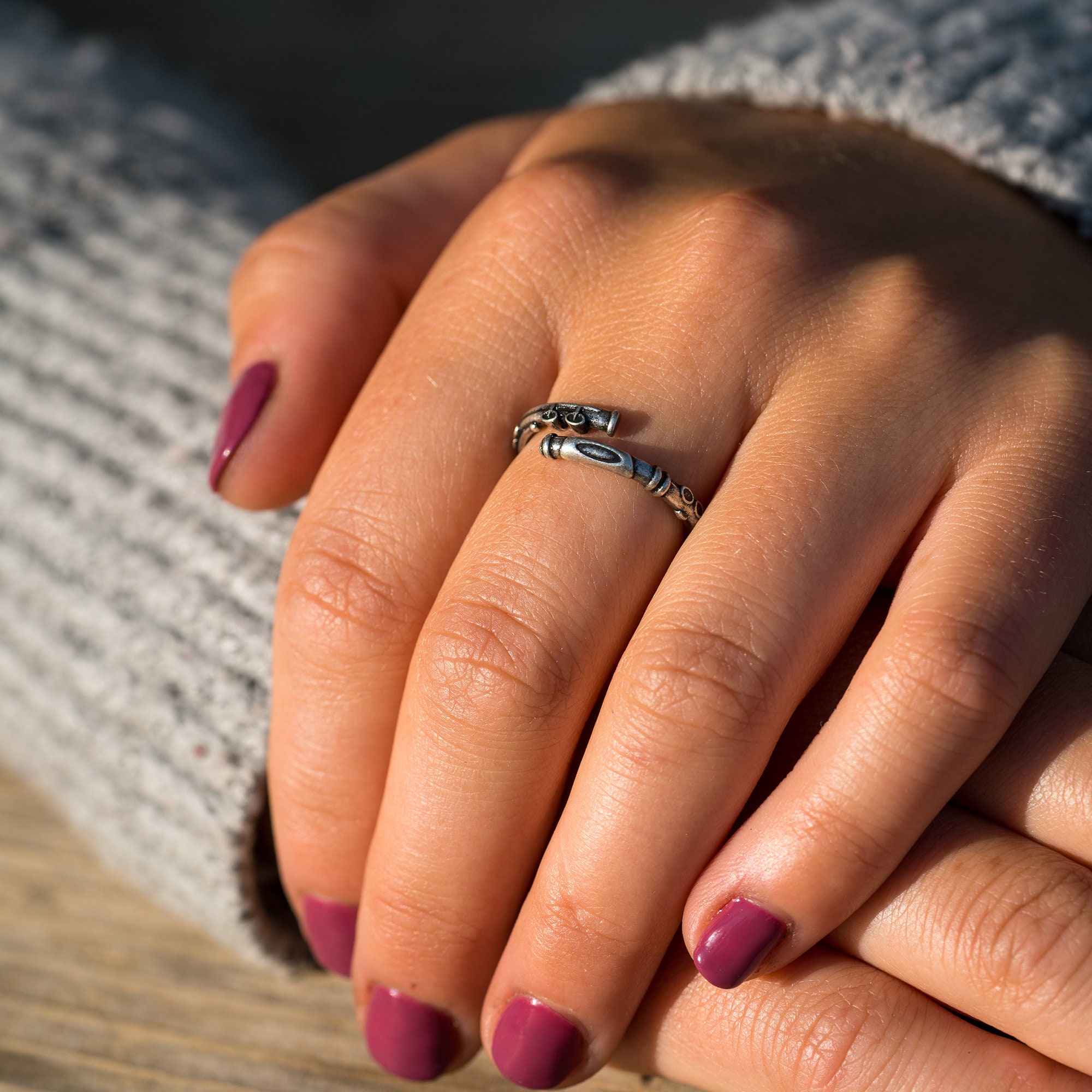 Flute Ring Adjustable Ring Flute Jewelry Music Ring Music Etsy