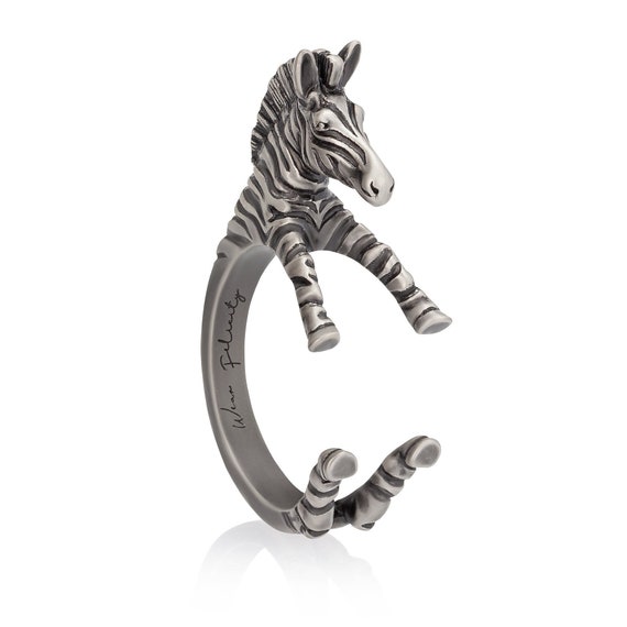 Zebra Ring Adjustable Ring Animal Jewelry Animal Ring Etsy