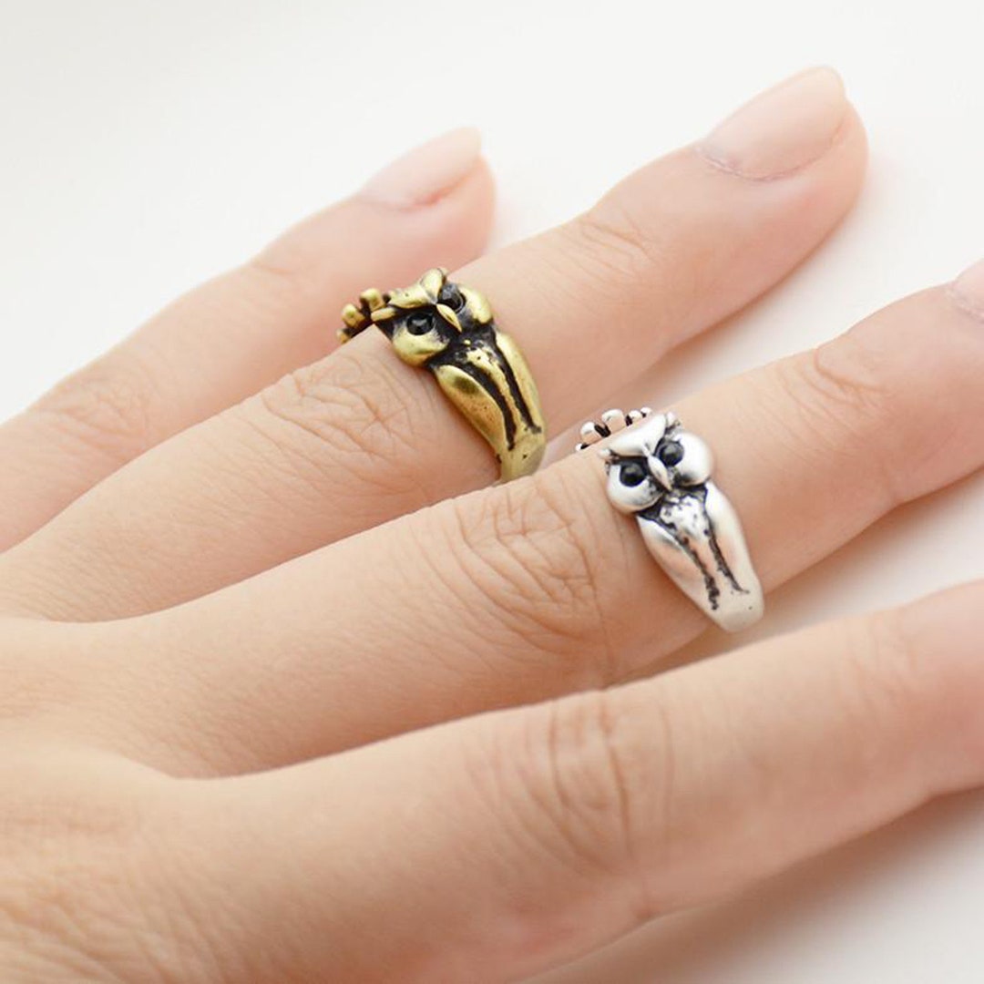 Owl Ring, Adjustable Ring, Owl Jewelry, Animal Jewelry, Animal Ring ...