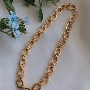 Large Link Chain choker Massive gold chain necklace Statement Necklace Chunky Gold link Chain Necklace image 9