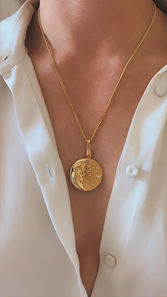 Moon coin necklace deals