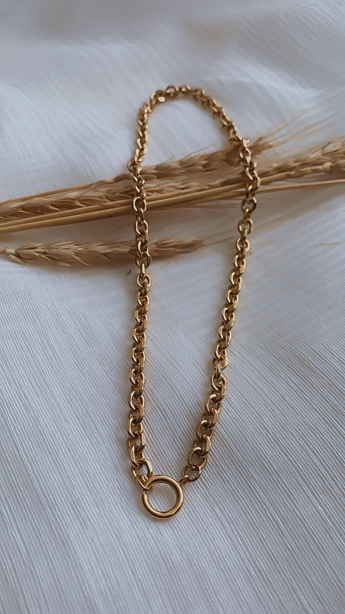 Vergoldete Kabelkette Oversized Gliederkette Choker Gold | Etsy