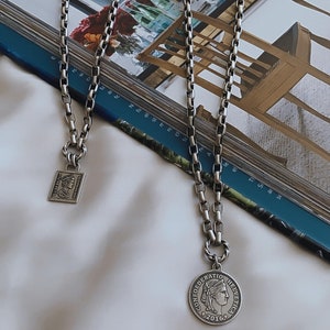 Silver Rome Coin Necklace Coin charm necklace Coin pendant Necklace image 5