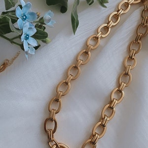 Large Link Chain choker Massive gold chain necklace Statement Necklace Chunky Gold link Chain Necklace image 3