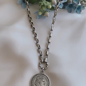 Silver Rome Coin Necklace Coin charm necklace Coin pendant Necklace image 3