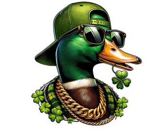 Saint Patricks me chame de Lucky Mallard Duck Dia de São Patrício Digital PNG.
