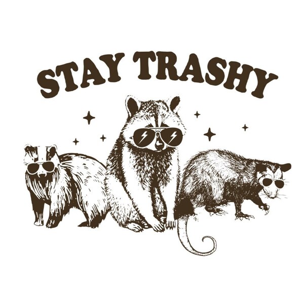 Funny Stay Trashy Raccoons Opossums Squad Team Trash Digital PNG.