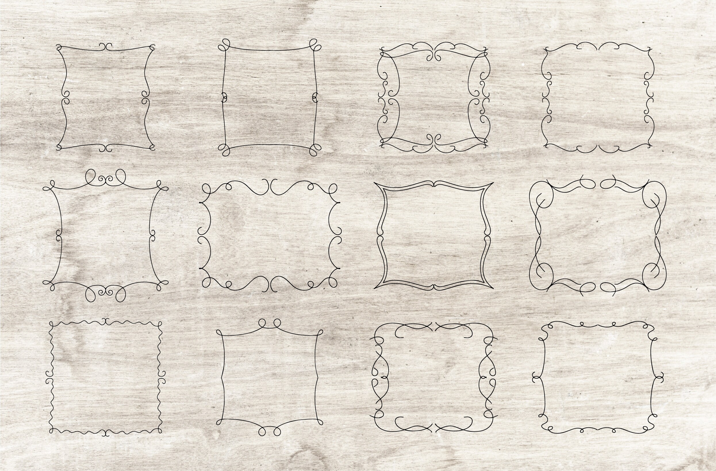 Doodle Frames Set Clipart, Doodle Borders Set, Digital File, Instant ...