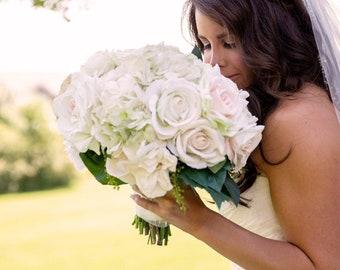 Wedding bouquet, wedding flowers, white rose, bridal bouquet, blush pink, roses