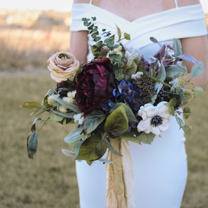Wedding Bouquet, Burgundy, Peonies, Boho Bouquet, Rose Bouquet, Garden fresh Bouquet, Brides Bouquet, Wedding Bouquet, anenome