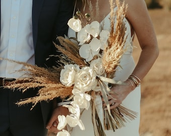 ramo de flores secas, ramo de flores silvestres, pampas, novias boho rústicas, ramo seco, flores de boda, ramo boho, ramo de novia