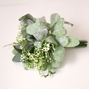 Wedding bouquet, wedding flowers, boho bouquet, flower girl bouquet, greenery, lambs ear, babys breath, blush roses
