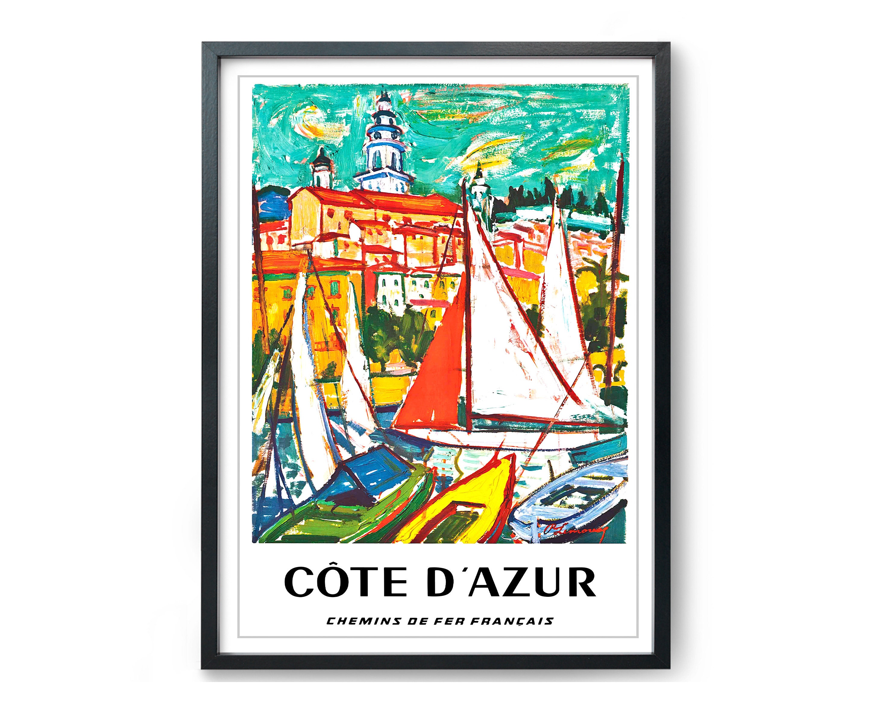 Vintage Côte D Azur Travel Poster Saint-tropez Le Vieux | Etsy UK