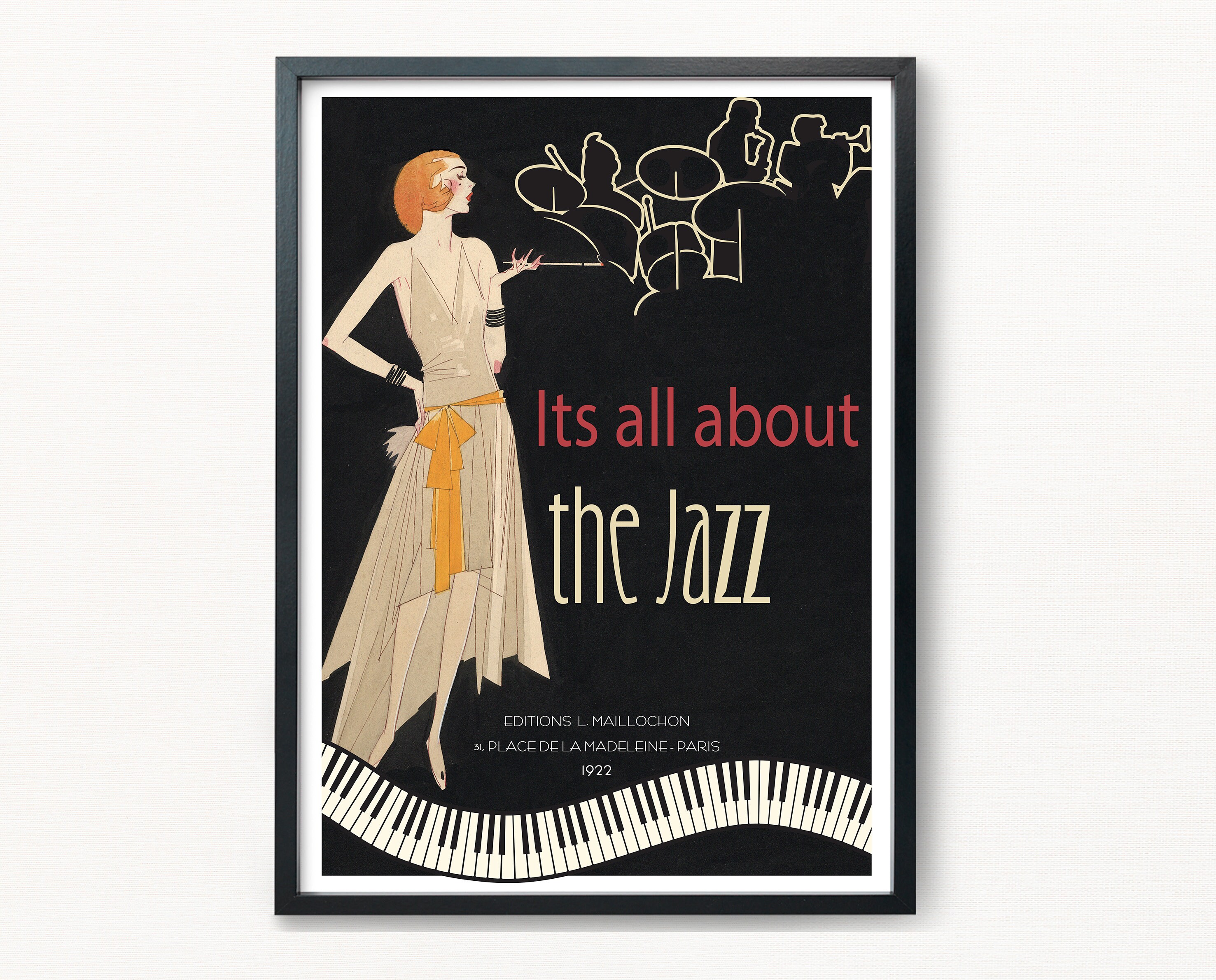 Art Deco Jazz Print Its All About the Jazz Art Deco Jazz - Etsy
