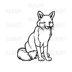 Fox 5 Svg - Fox Silhouette - Animal Svg - Clipart for Kids - Fox Outline