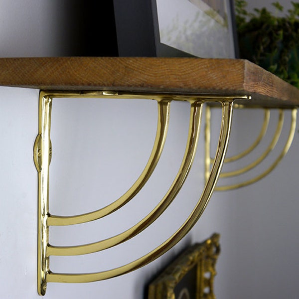 Solid Brass Tri-Ring Shelf Bracket