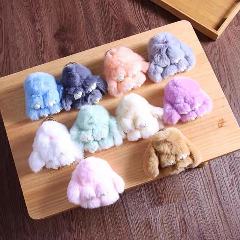 Bunny keychain Pom Pom super soft keychain