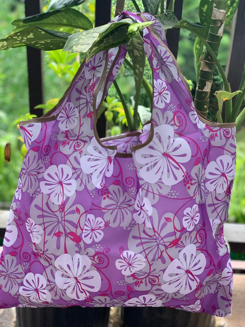 Eco Foldable Shopping Bag Hawaiian style Reusable Grocery Etsy