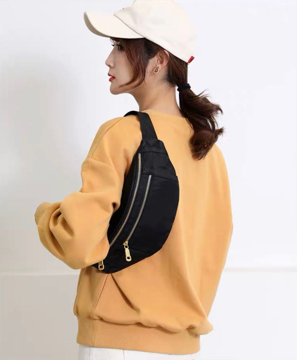 Black Fanny Pack Crossbody Sling Bag for Women and Men Durable Etsy