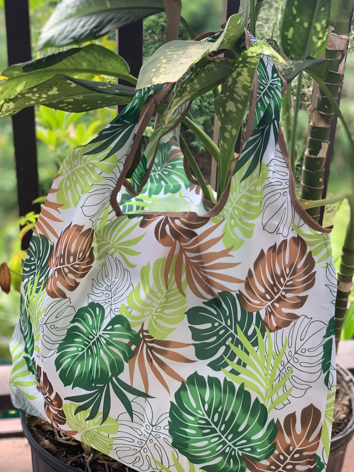 Eco Foldable Shopping Bag Hawaiian style Reusable Grocery Etsy