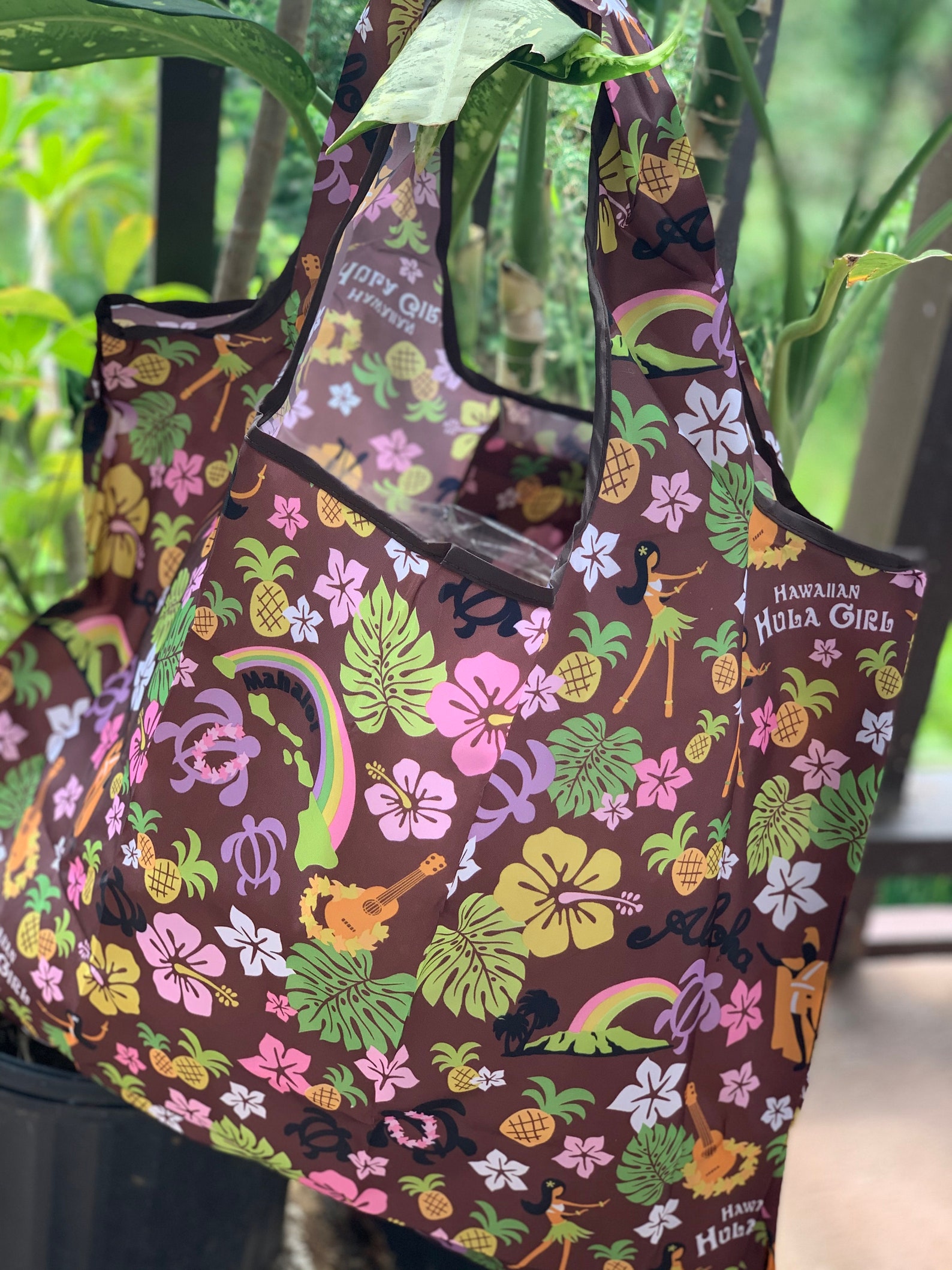 Eco Foldable Shopping Bag Hawaiian style Reusable Grocery Etsy