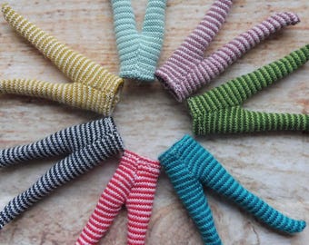 Petite Blythe Tights, Striped or Polka Dot Doll Tights, New colors, 4 Inch Doll Legwear, Tiny Doll Tights, Lps Blythe Accessory.