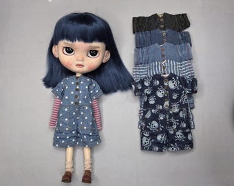 ブライス ジーンズ オーバーオール、ブライス ドール用洋服。