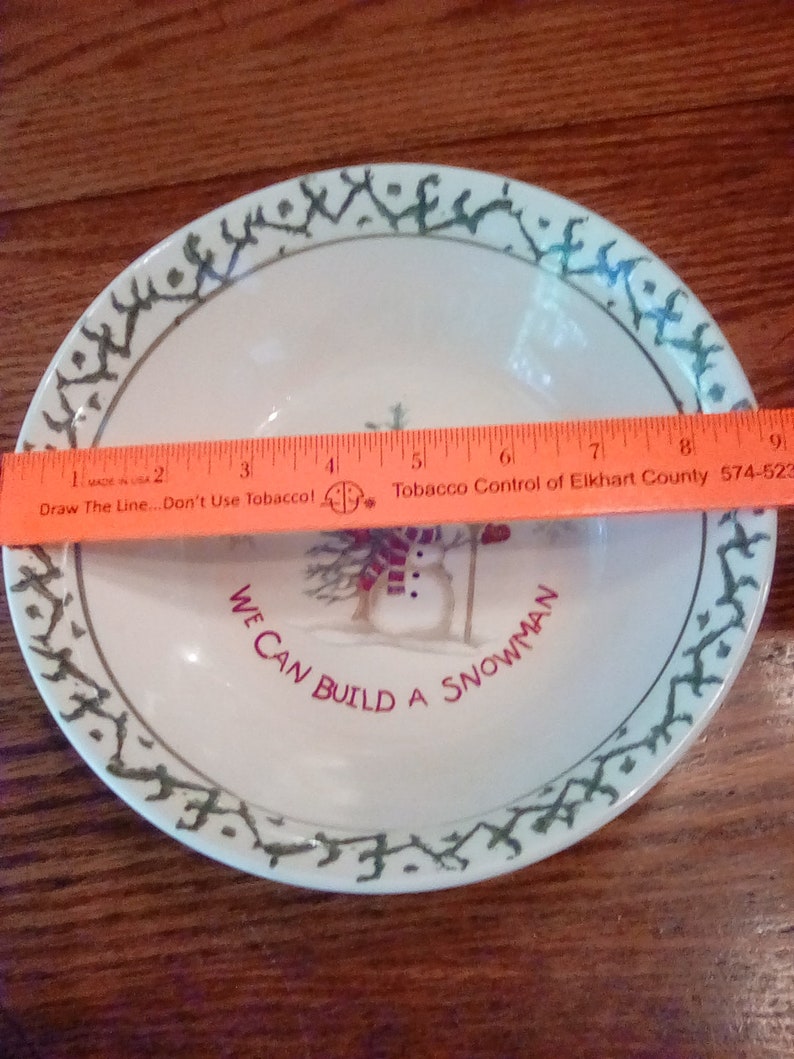 We can build a snowman stone ware set of 2 large bowls
