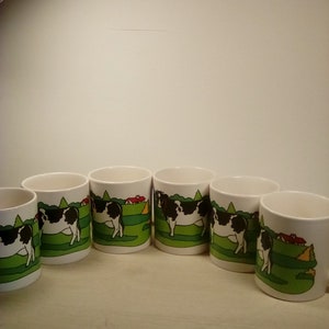 6 Chula Chips cow collectible cups / mugs very rare