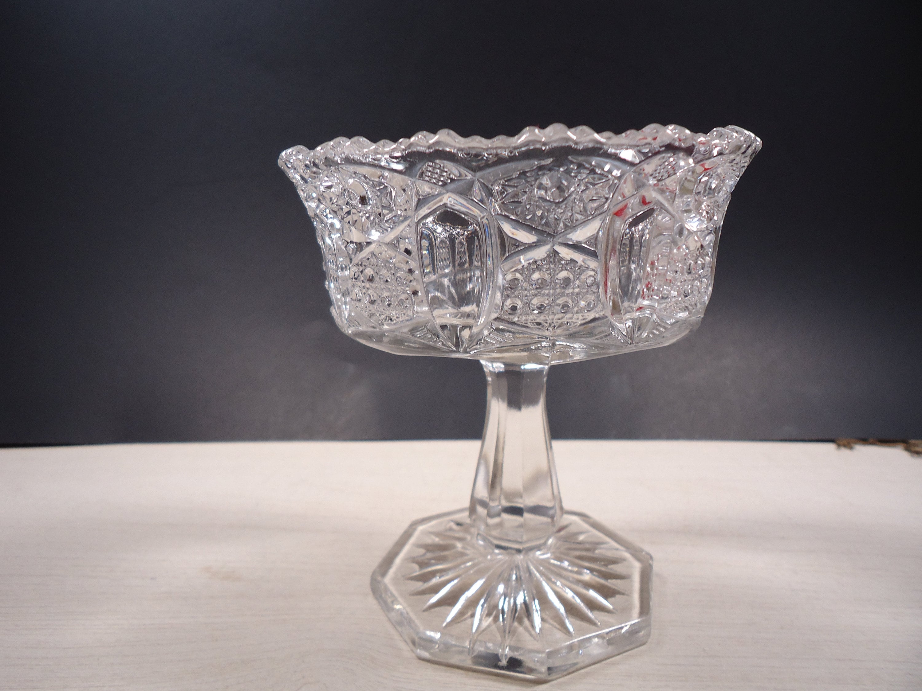 Glass Pedestal Candy / Nut Dish Etsy