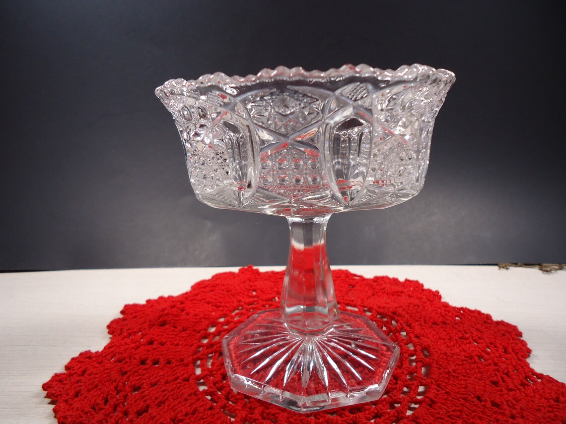 Glass Pedestal Candy / Nut Dish Etsy