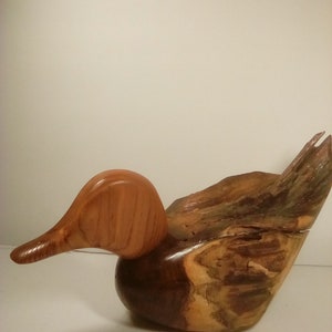 Beautiful Unique Hand Carved driftwood duck