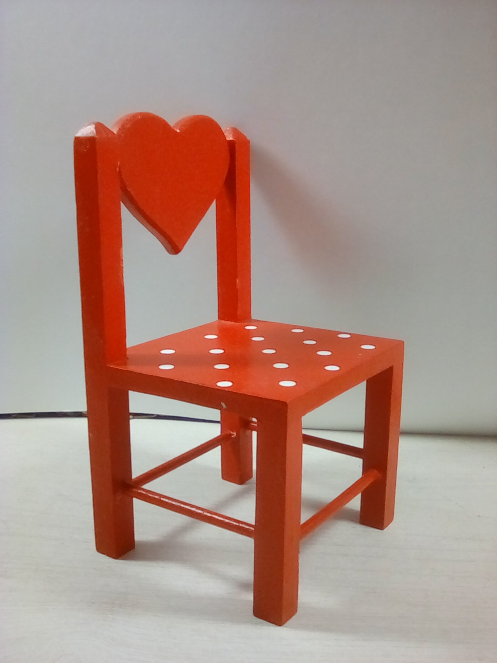 Small Red Wooden Doll Chair Etsy