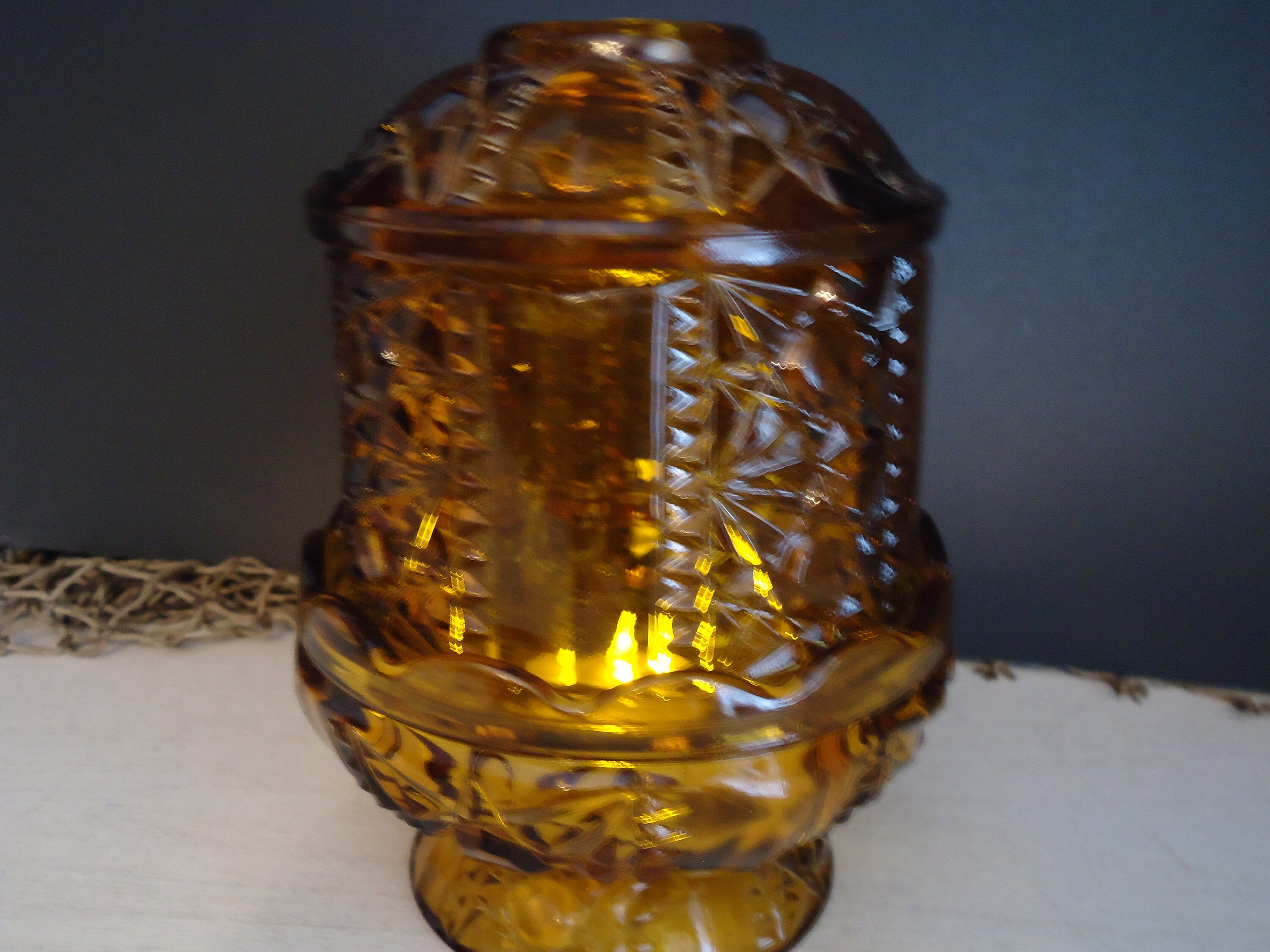 2 Piece Amber Fairy Lamp Candle Holder 50
