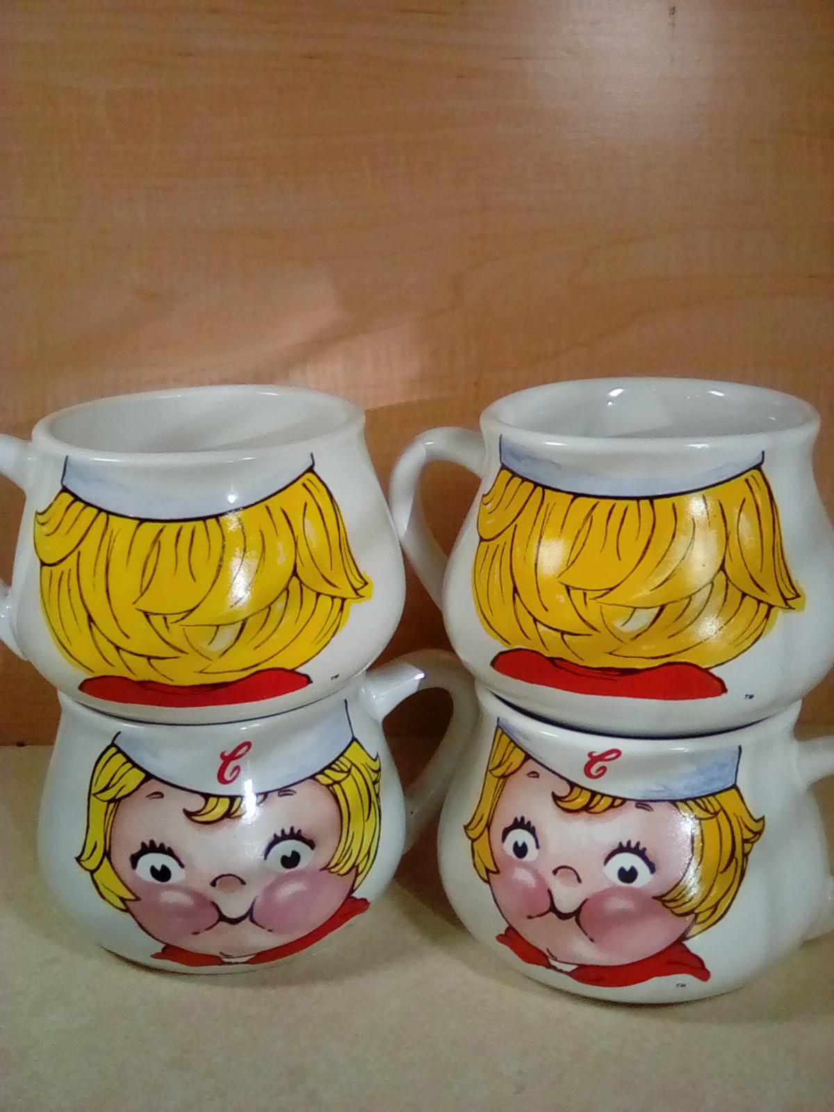 Set of 4 Vintage Campbell Soup Mugs / Bowls Blonde Chef Kid - Etsy