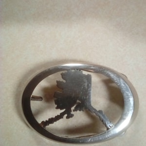Rare custom made belt buckle shaped like Alaska State ( see story)