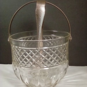 Vintage Ice bucket with ice tongs