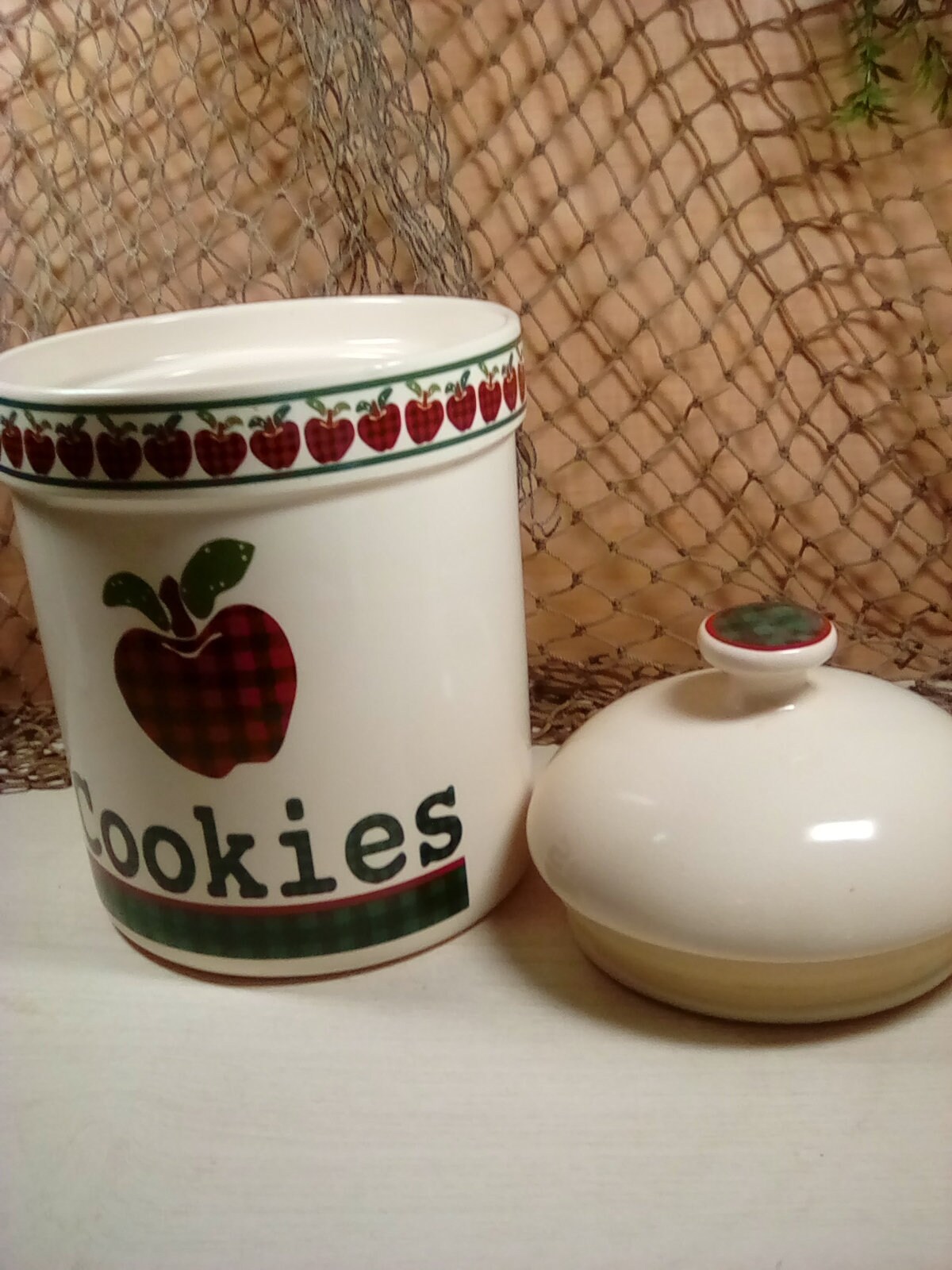 Ceramic Apple Jack Cookie Jar Etsy