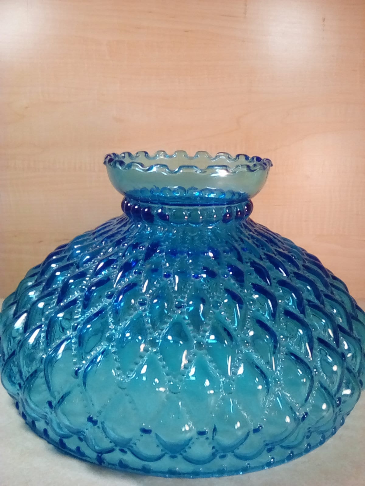 ライト・ランタン Vintage Blue Glass Diamond Lamp Shade B&P Lamp Light Blue Glass Lamp Shade with Diamond Quilted