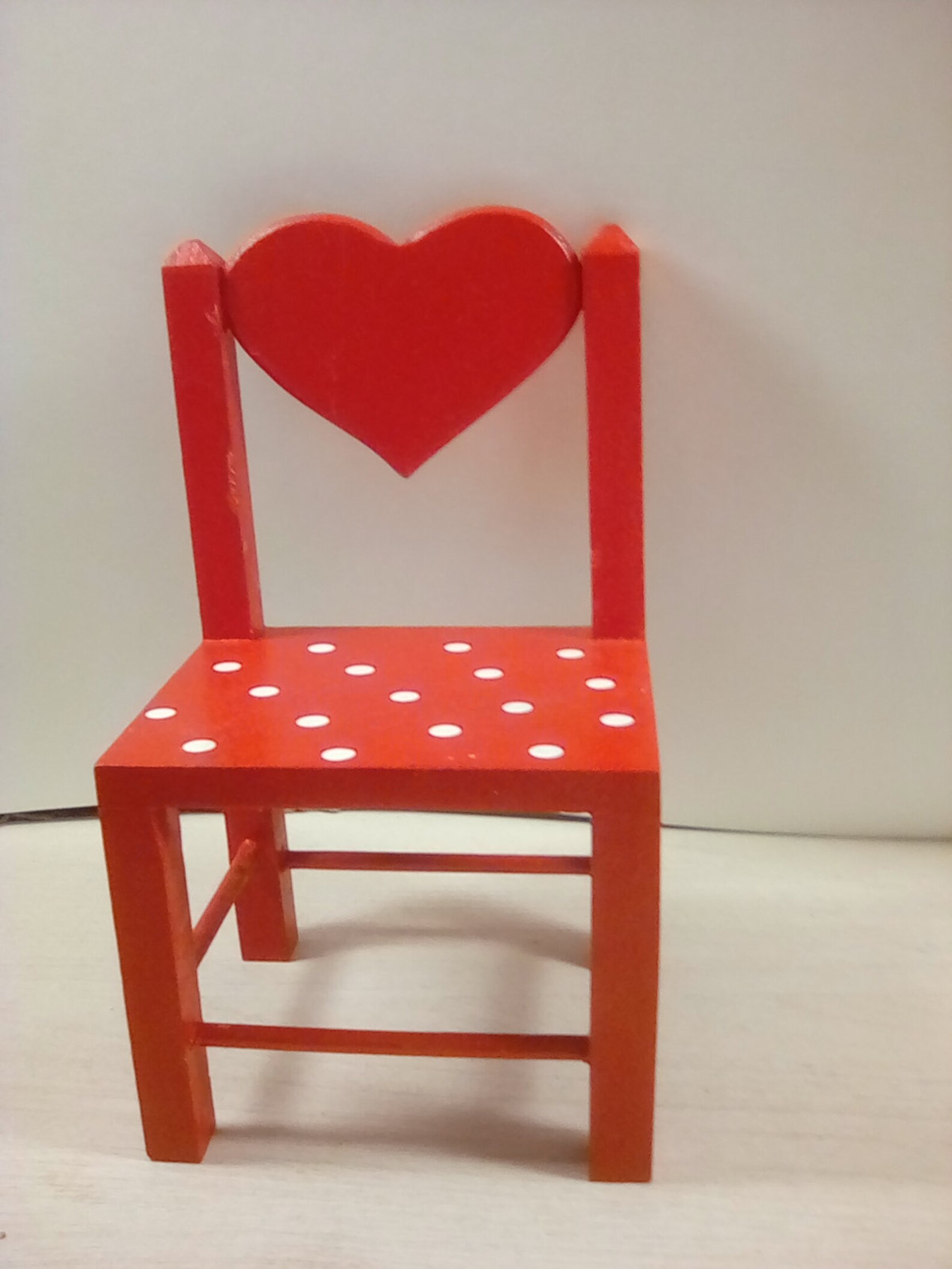 Small Red Wooden Doll Chair Etsy