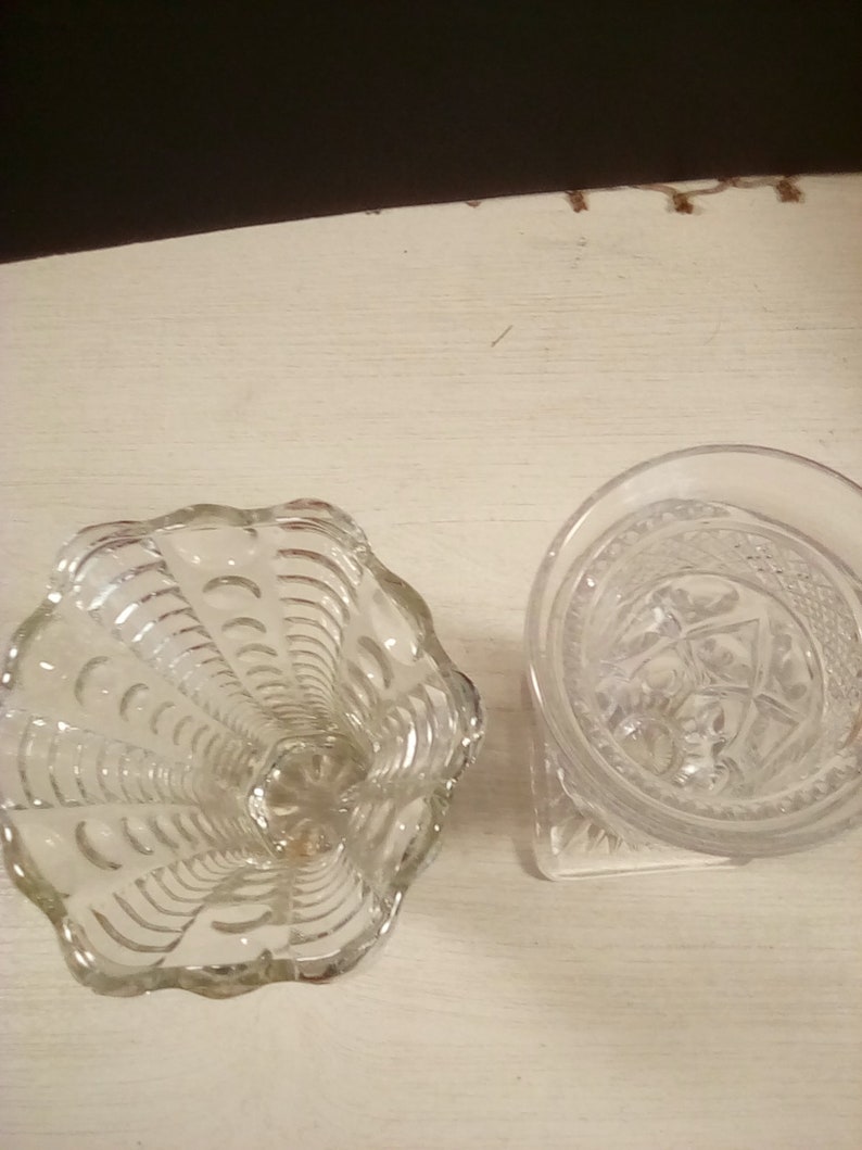 2 Small Glass Flower Vases Etsy