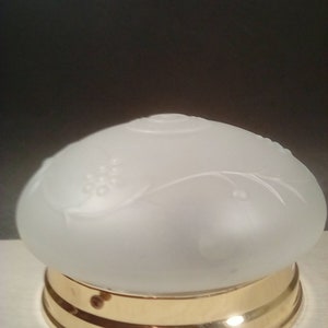 Frosted glass globe brass color base ceiling light fixture