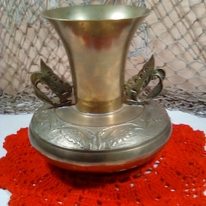 Yarn It  brass butterfly vase