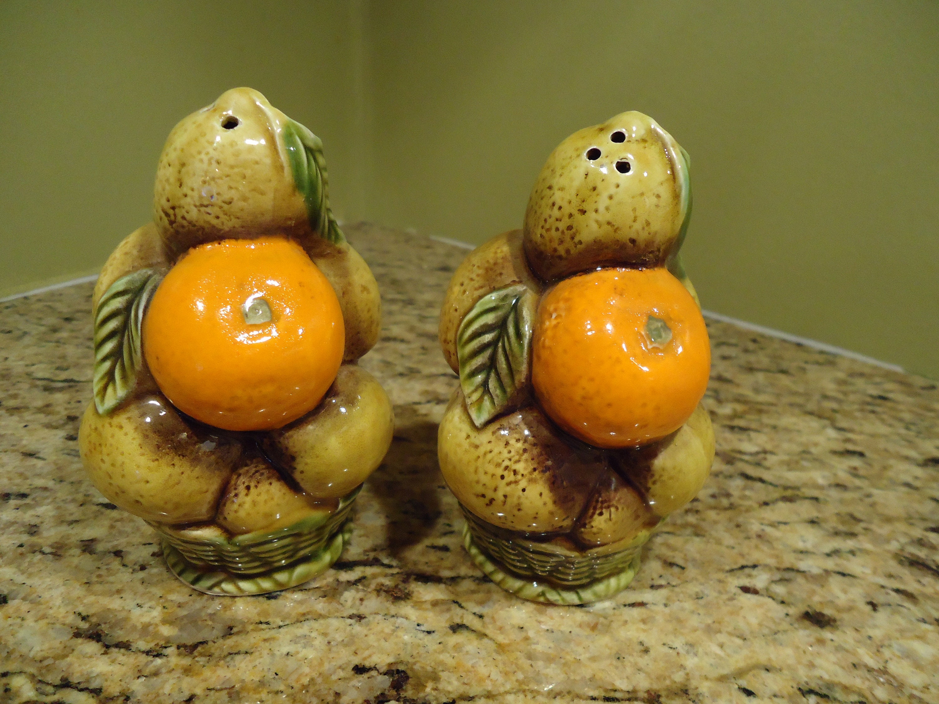 2 Inarco Ceramic Fruits Theme Salt & Pepper Shakers Etsy UK