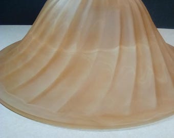 Amber Cone shape swirl / ribbed design  glass light replacement globe/ shade