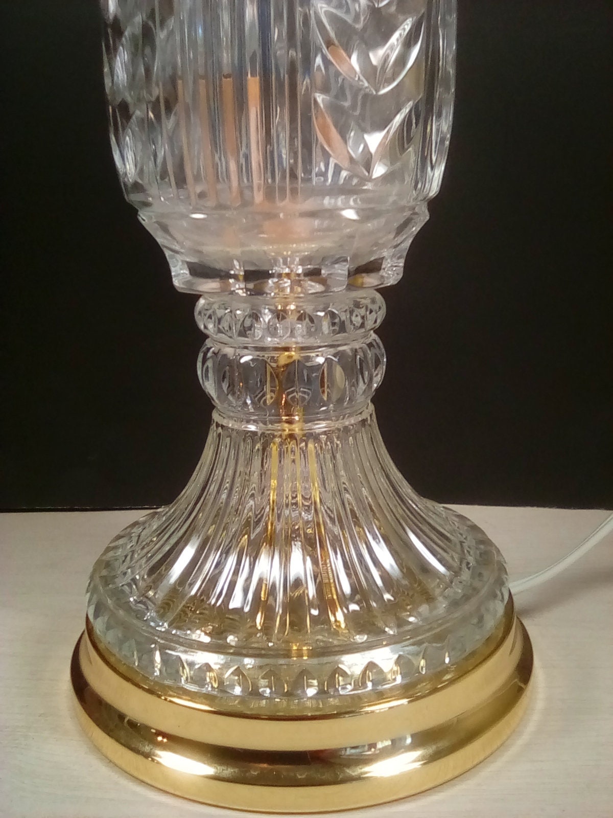 Upward facing Crystal table lamp Etsy