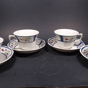 Set of 4 Adams China cups and saucers