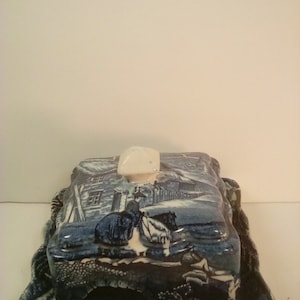 Vintage Old Foley James Kent Staffordshire cover butter dish