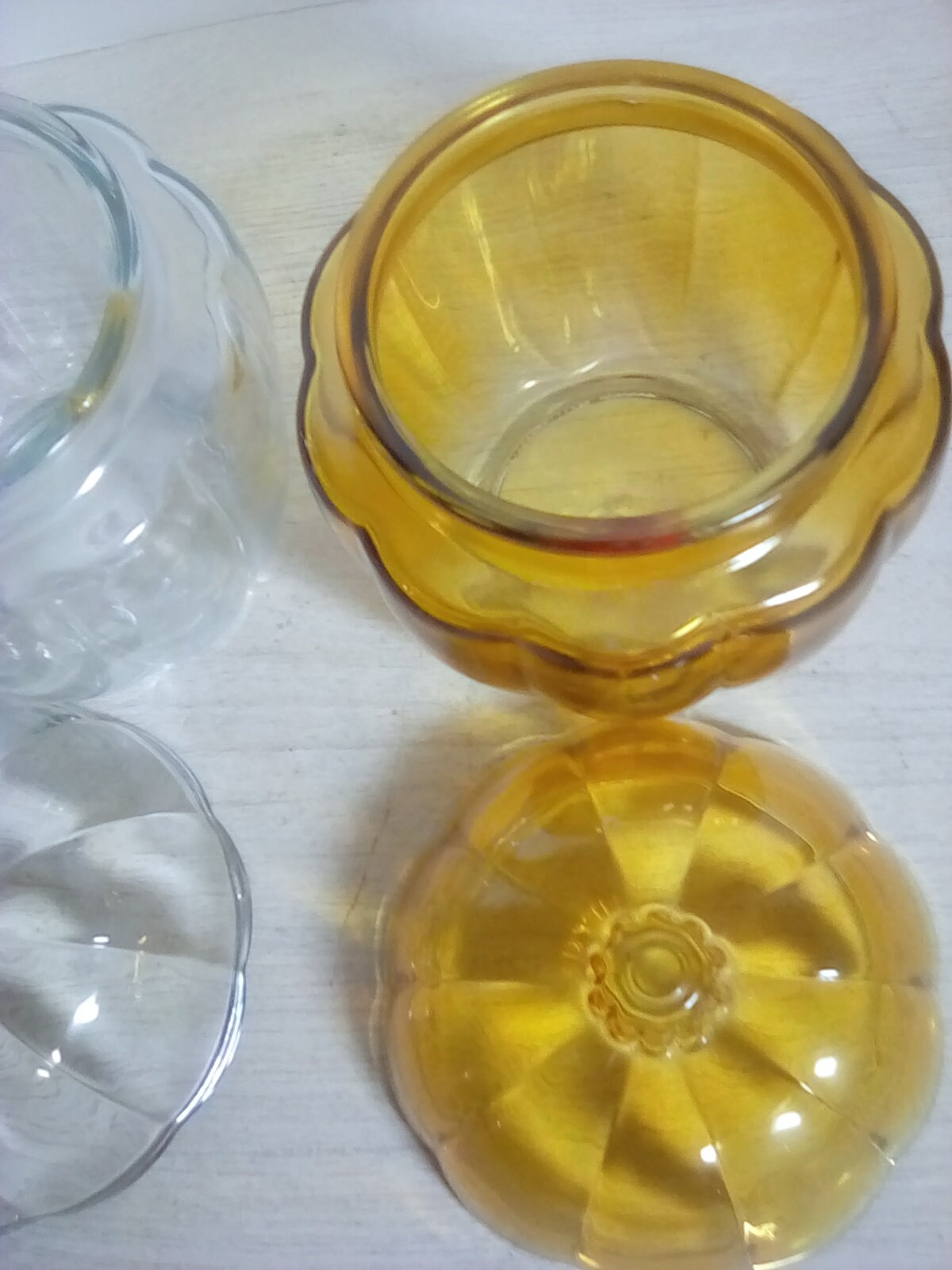 2 small glass pumpkin Jar/Canister | Etsy